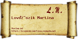 Lovászik Martina névjegykártya